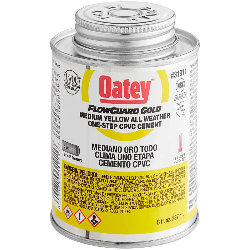 Oatey FlowGuard Gold 31911 8 oz. Yellow CPVC All Weather Cement