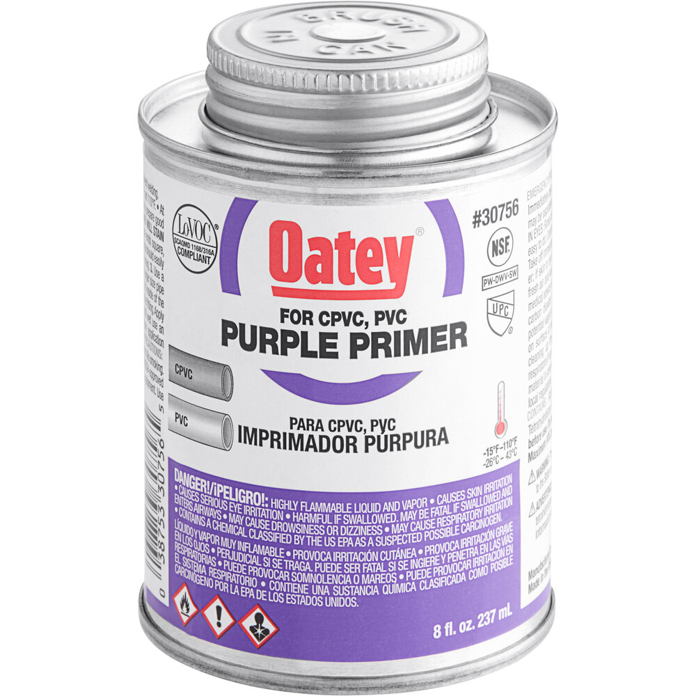 Oatey 30756 8 oz. Purple Primer for PVC / CPVC Pipe & Fittings