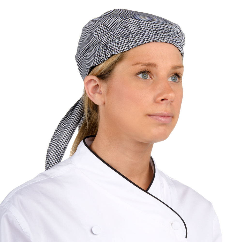Chef Revival Houndstooth Chef Head Wrap