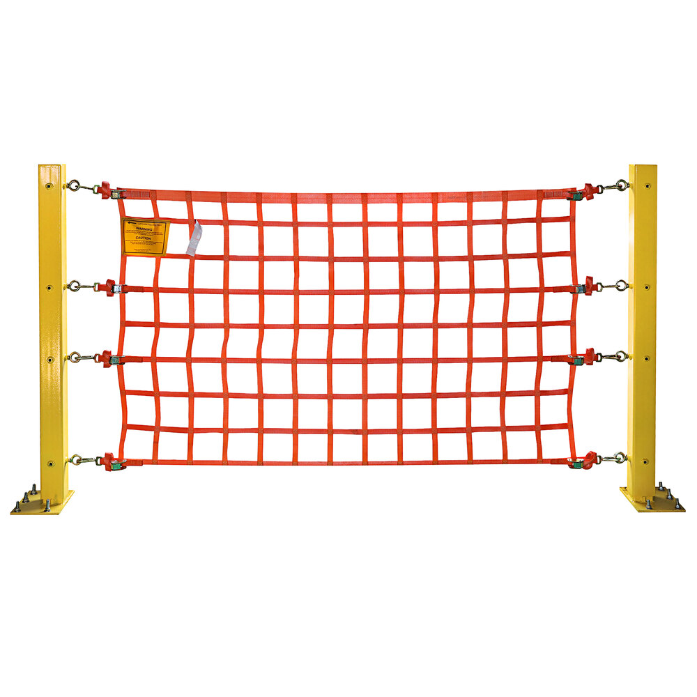 US Netting 4' x 10' Orange Polyester Above Ground Post Mounted Loading