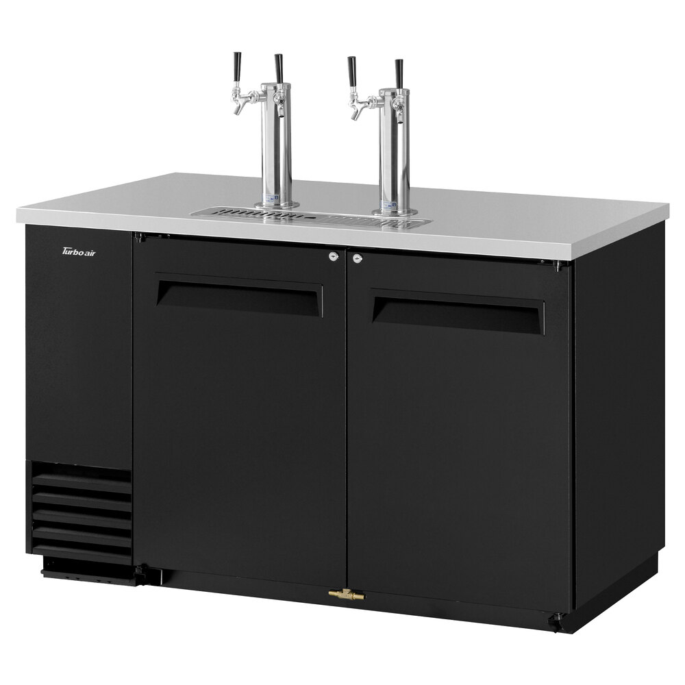 Turbo Air TBD2SB (2) Double Tap Kegerator Beer Dispenser Black, (2