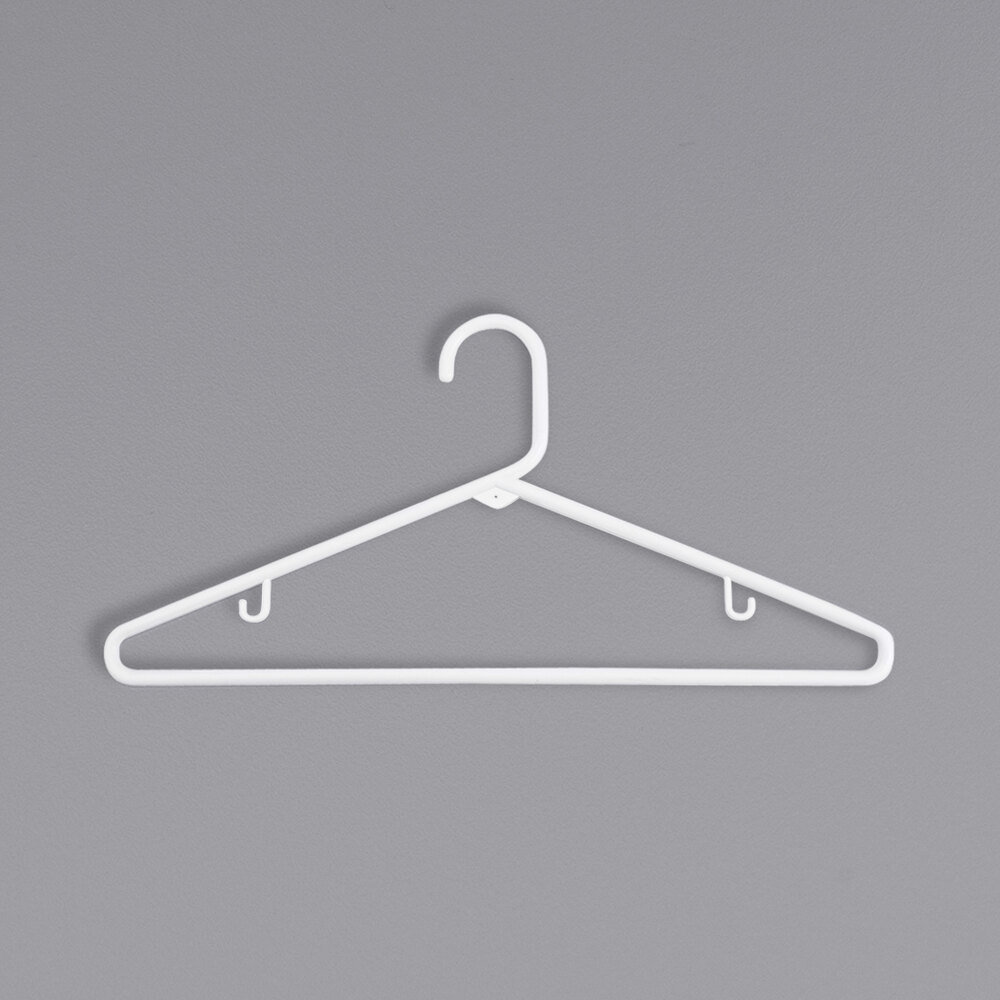 16 3/8" White Plastic Tubular Hanger with Plastic Hook 144/Pack