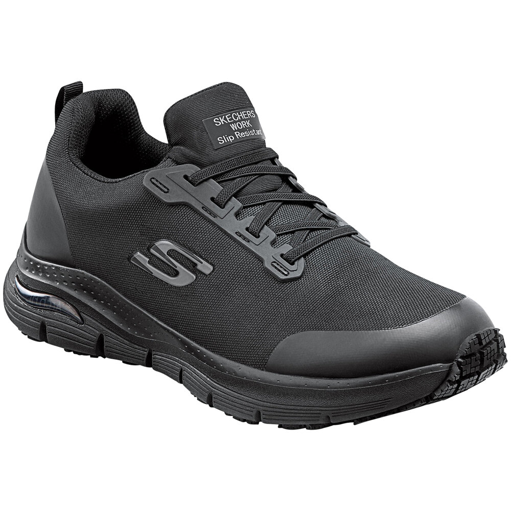 Skechers Work Charles Men's 7 Arch Fit Medium Width Black Alloy