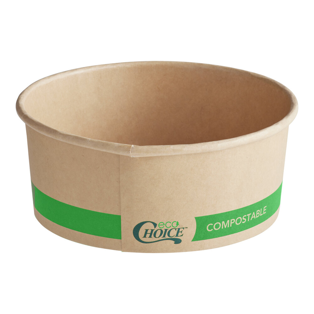 EcoChoice 24 oz. Round Kraft Bio-Lined Compostable Take-Out Container ...