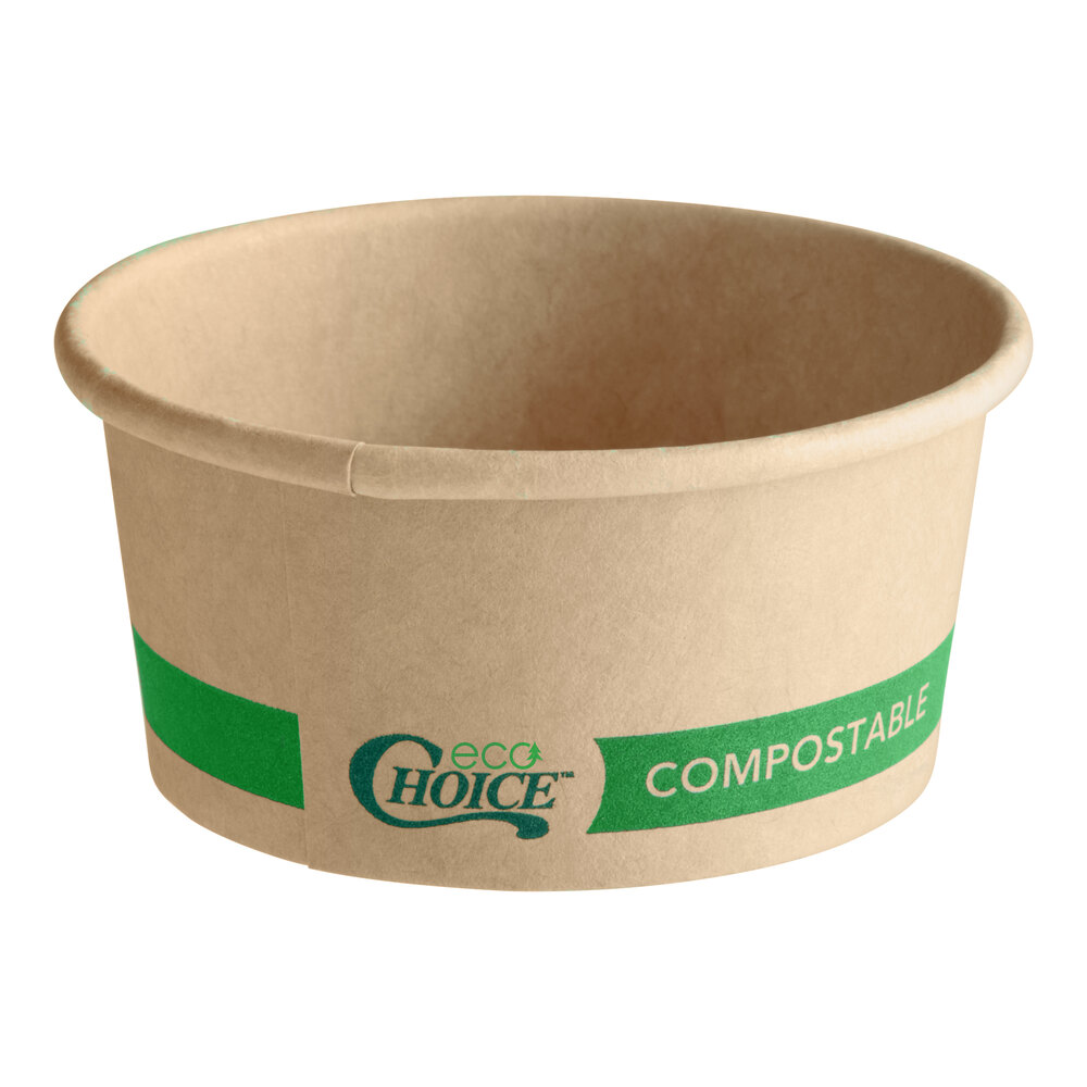 EcoChoice 2 oz. Round Kraft Bio-Lined Compostable Take-Out Container ...