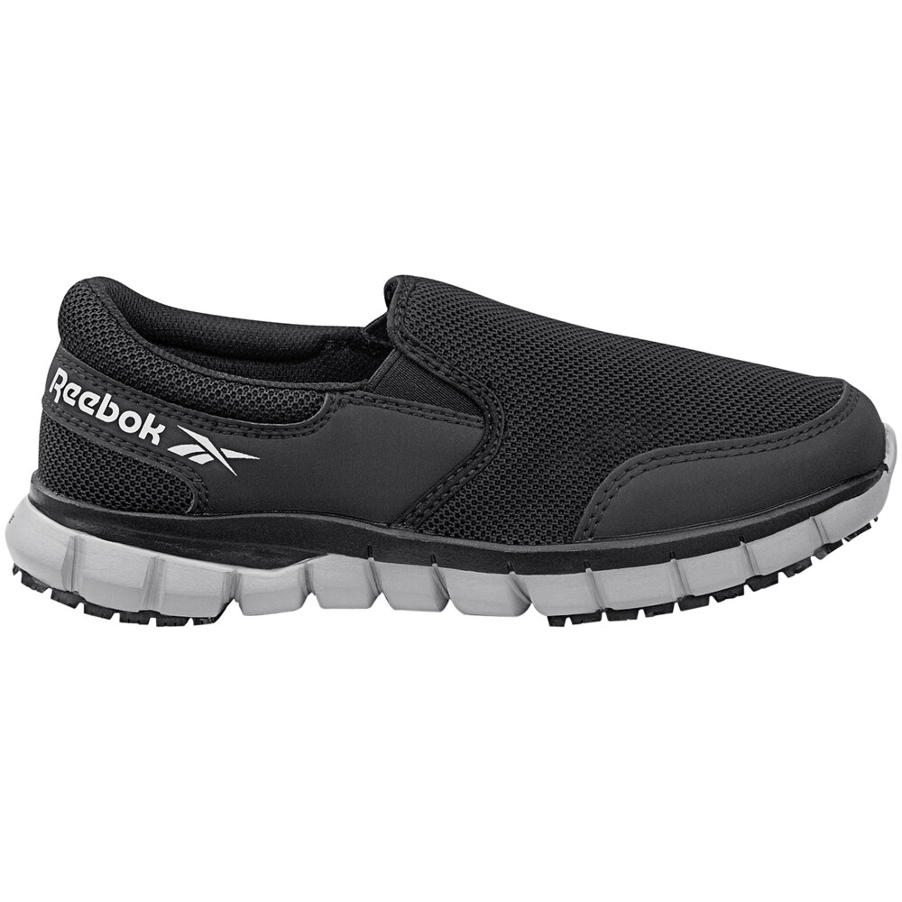 Reebok Work Sublite Women's Black / Gray Soft Toe NonSlip Slip On Work