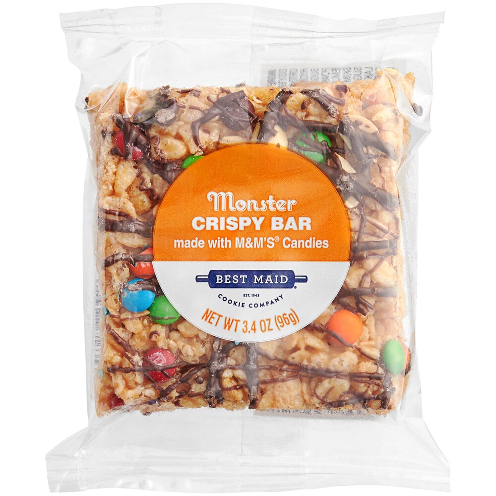 Best Maid Individually Wrapped Monster Crispy Marshmallow Bar with M&M