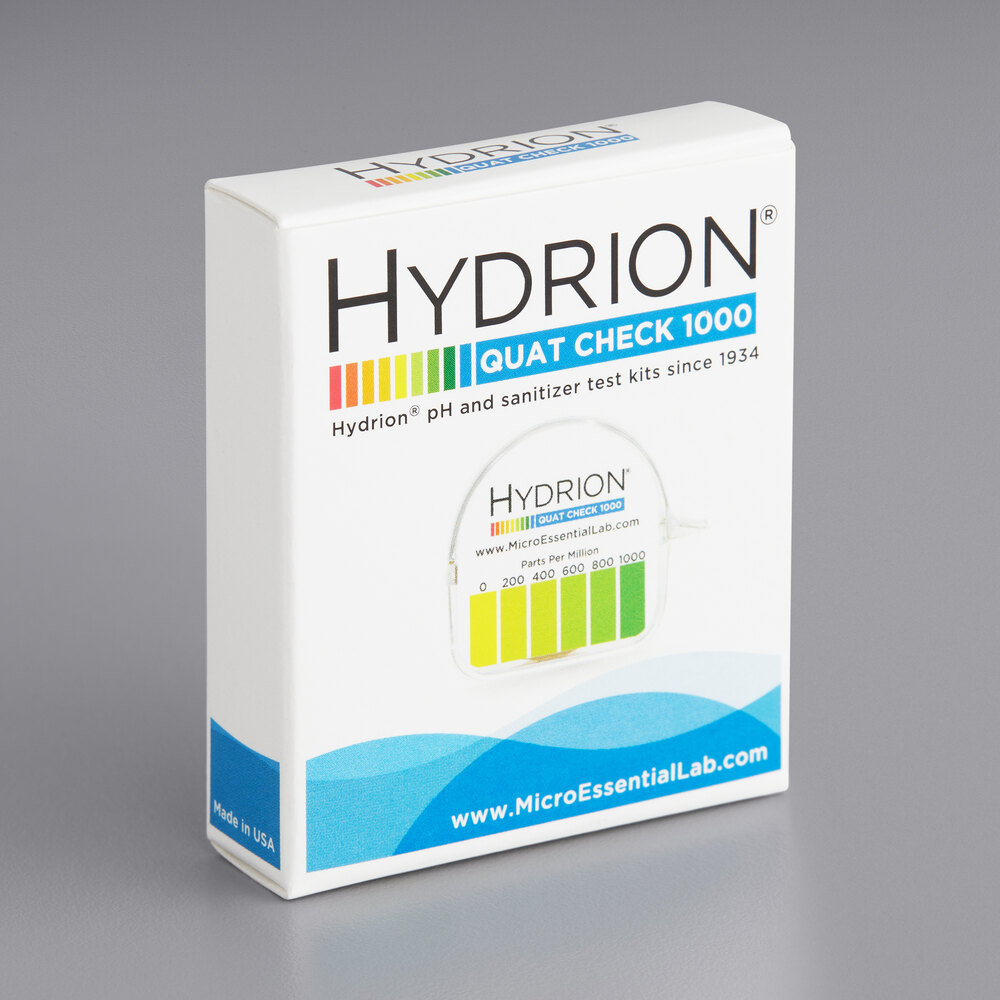 Hydrion QC1001 Quaternary 01000ppm HighRange Sanitizer