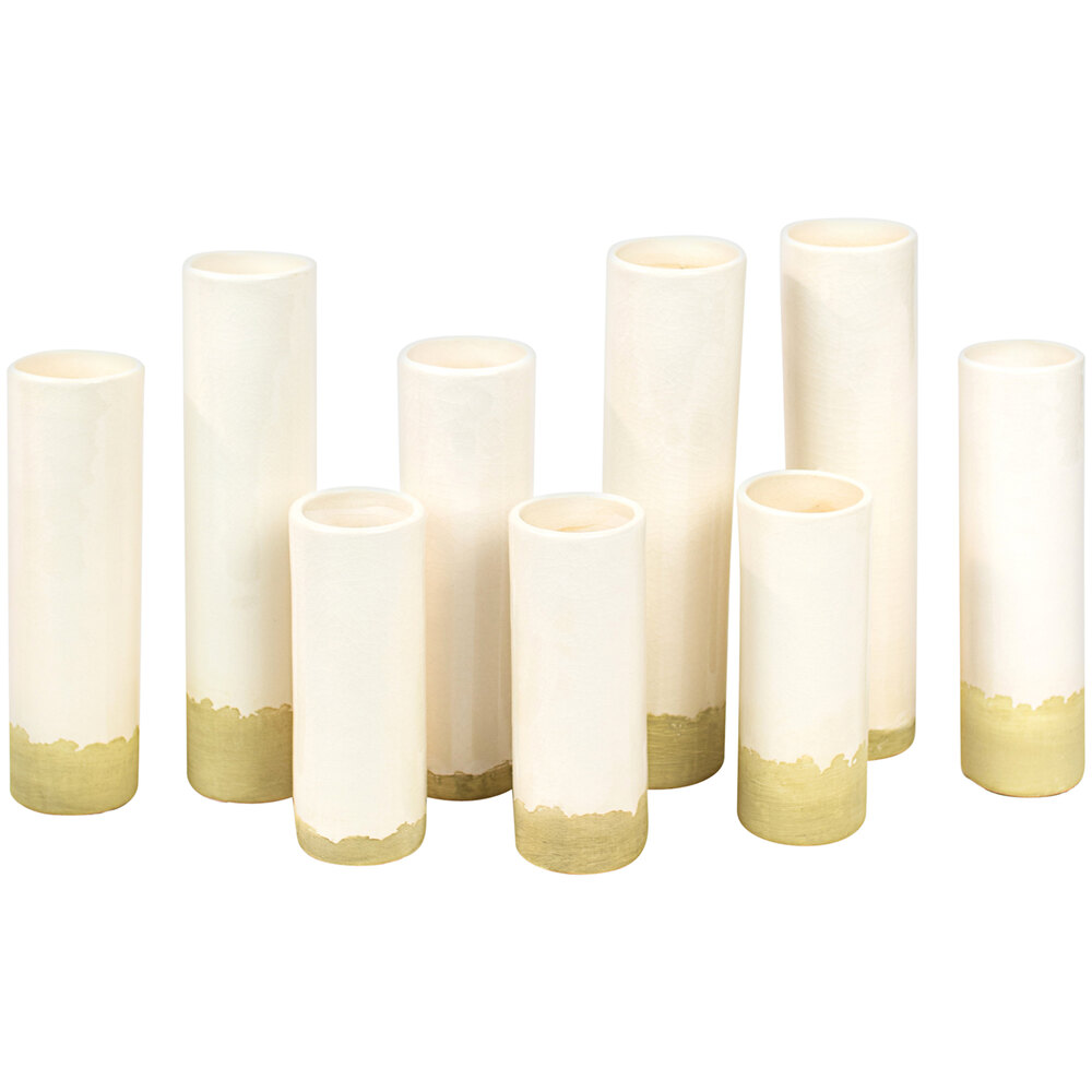 Kalalou 9Piece White Clay and Ceramic Bud Vase Set