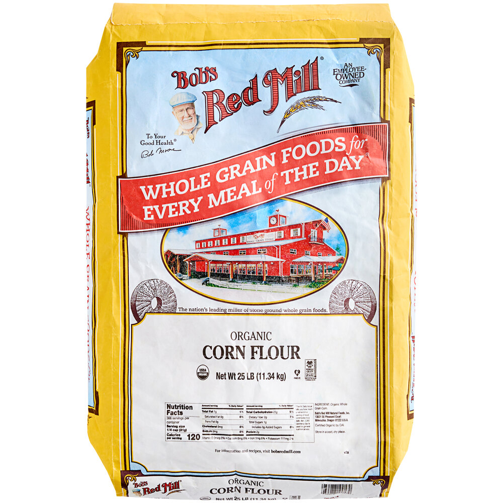 Bob's Red Mill Organic Whole Grain Corn Flour 25 lb.