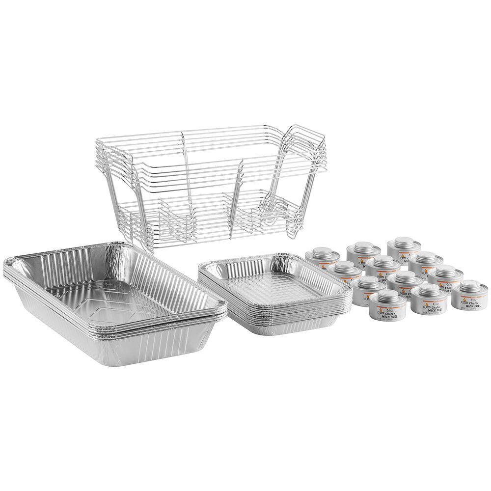 Choice 36 Piece Full Size Disposable Chafer Dish Kit with (6) Wire