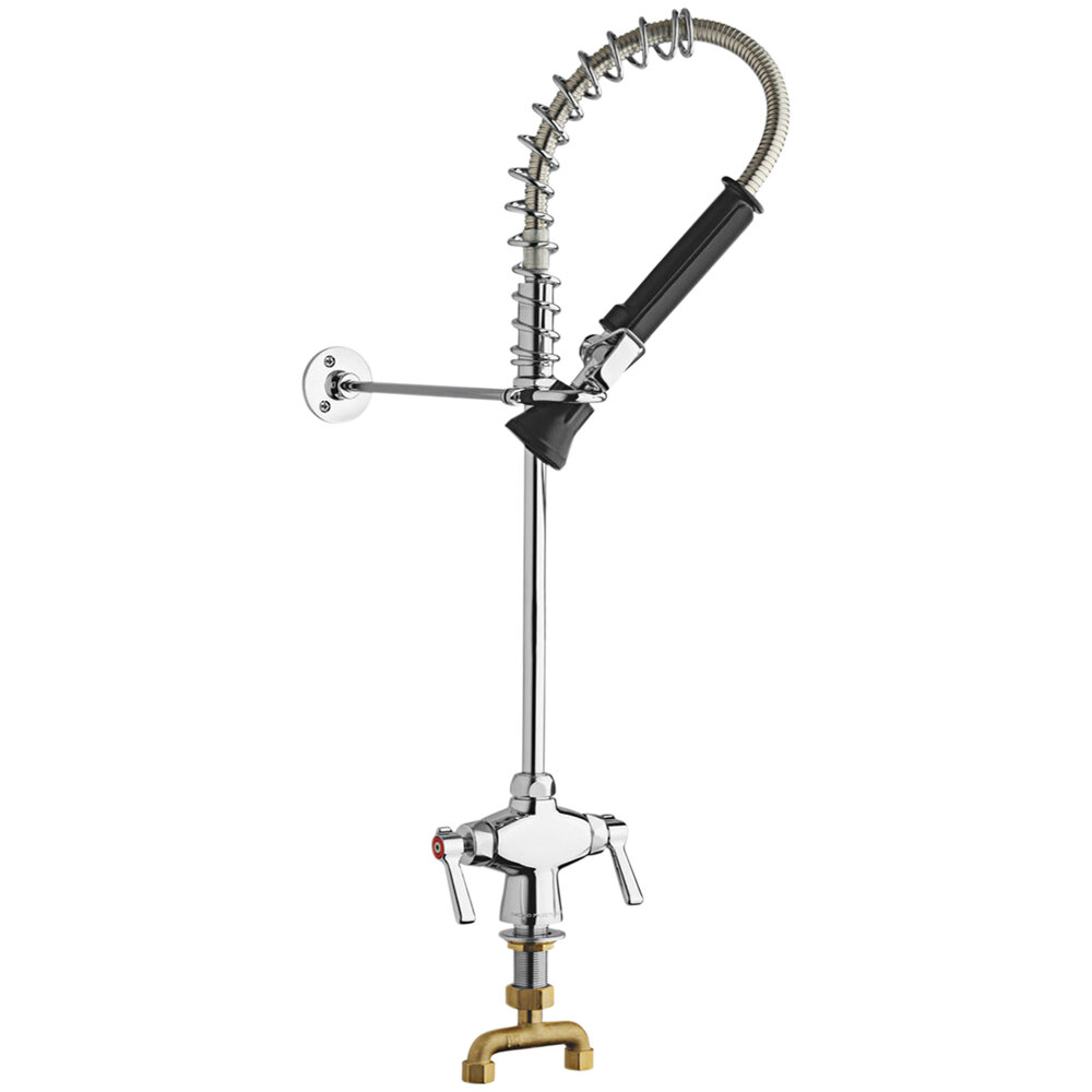 Chicago Faucets 924-369ABCP Deck-Mounted Single-Hole Mini Pre-Rinse Faucet and 2