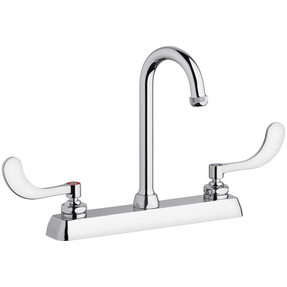Chicago Faucets W8DGN1AE1317ABCP DeckMounted Faucet with 8" Centers