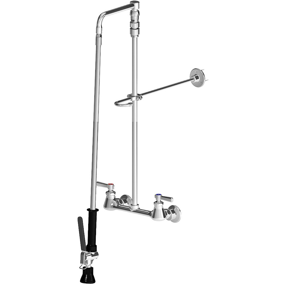 Chicago Faucets 610GCLVBABCP WallMounted PreRinse Faucet with 8