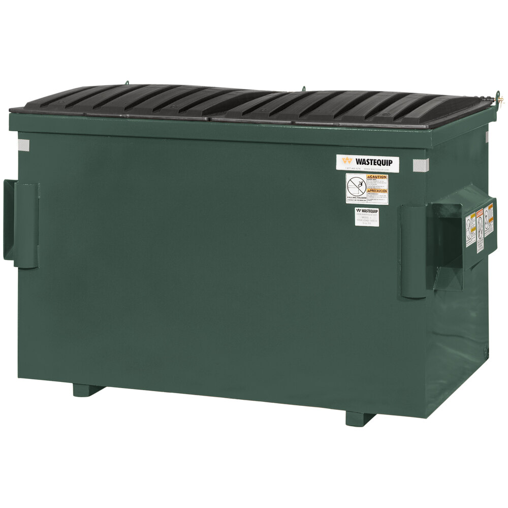 Wastequip 125542WEBGRN 3 Cubic Yard Green Steel Front End Loading