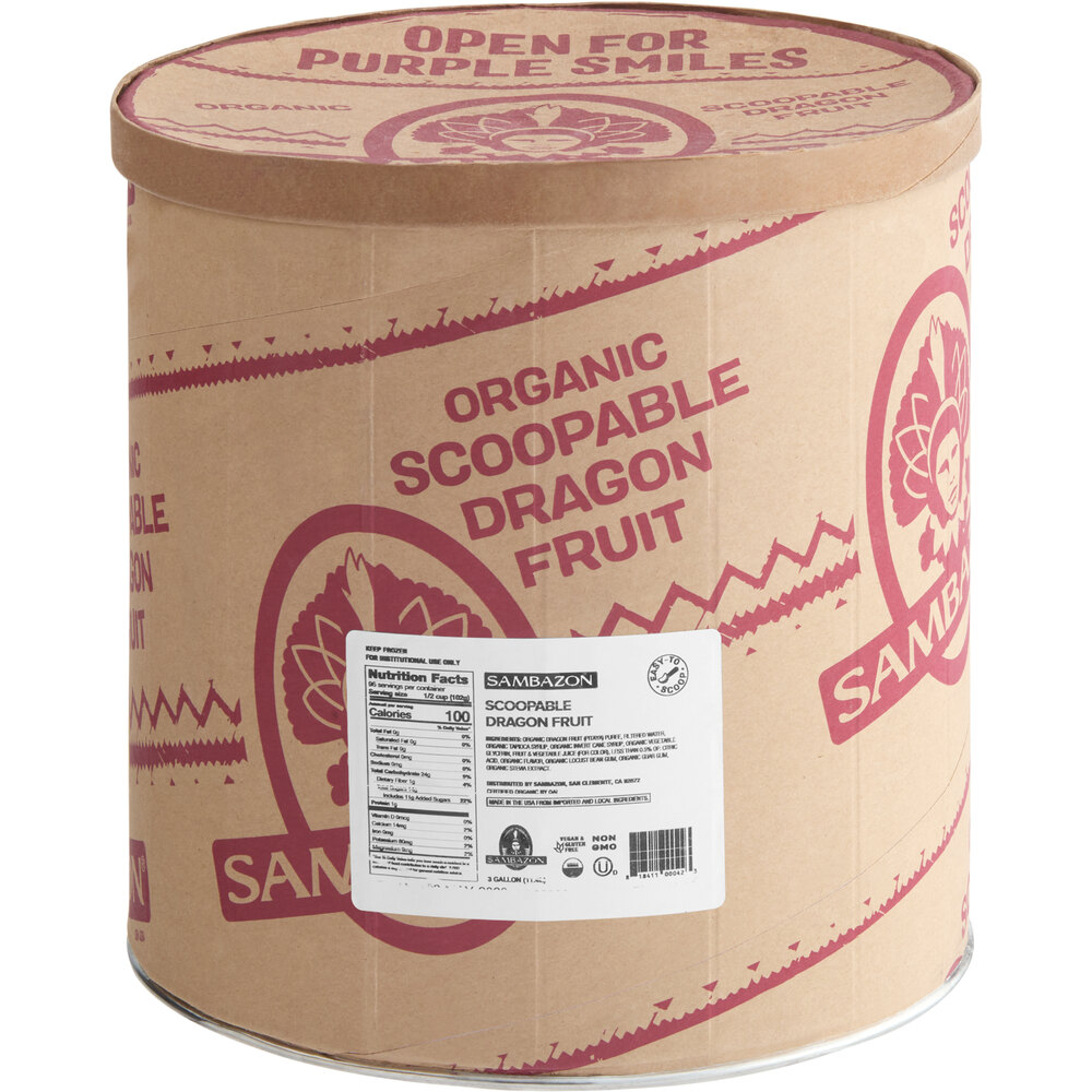 Sambazon Organic Dragon Fruit Sorbet 3 Gallon