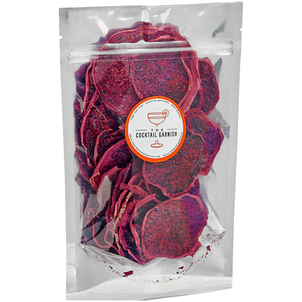 The Cocktail Garnish Dried Red Dragon Fruit Slices 25/Pack