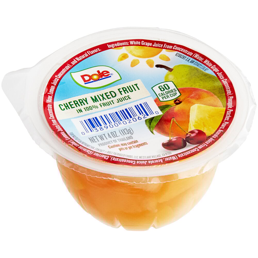 Dole Cherry Mixed Fruit in Juice 4 oz. Cup 36/Case