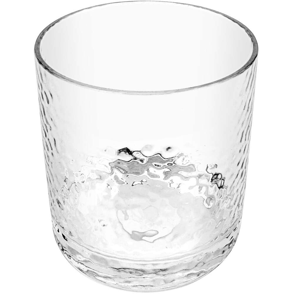 GET Hammered 12 oz. SAN Plastic Rocks / Old Fashioned Glass - 24/Case
