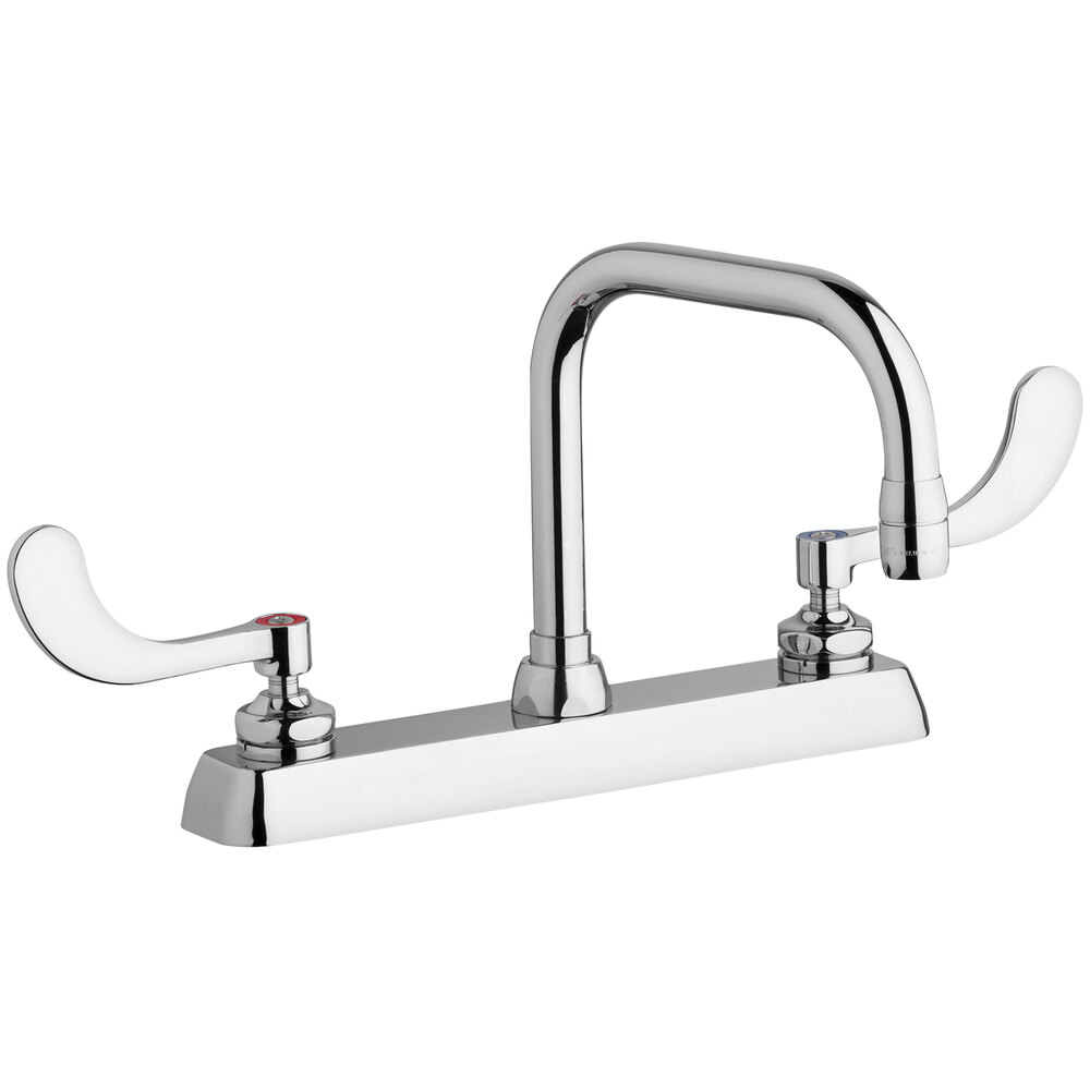 Chicago Faucets W8DDB6AE35317AB 1.5 GPM DeckMounted Faucet with 8" Fixed Centers and 6 1/4
