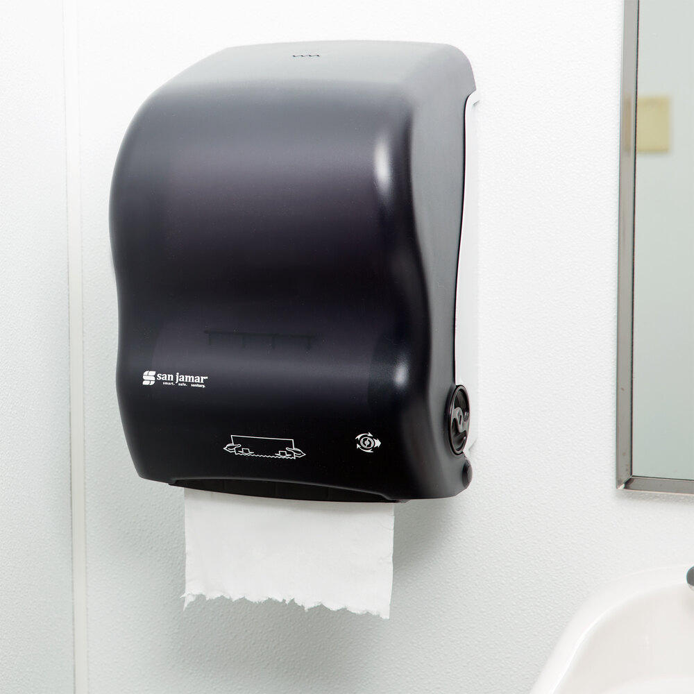 San Jamar T7000TBK Simplicity Hands Free Roll Towel Dispenser Black Pearl