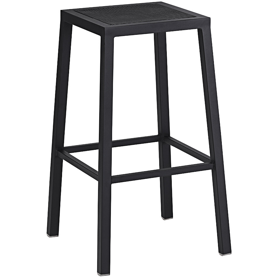 Holland Bar Stool Backless Steel Mesh Outdoor Bar Stool with Black