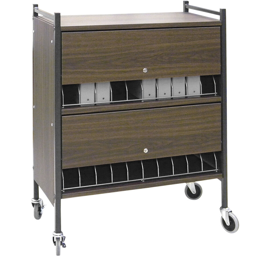 Omnimed Omnicart Woodgrain Closed Binder Cart with Locking Panels