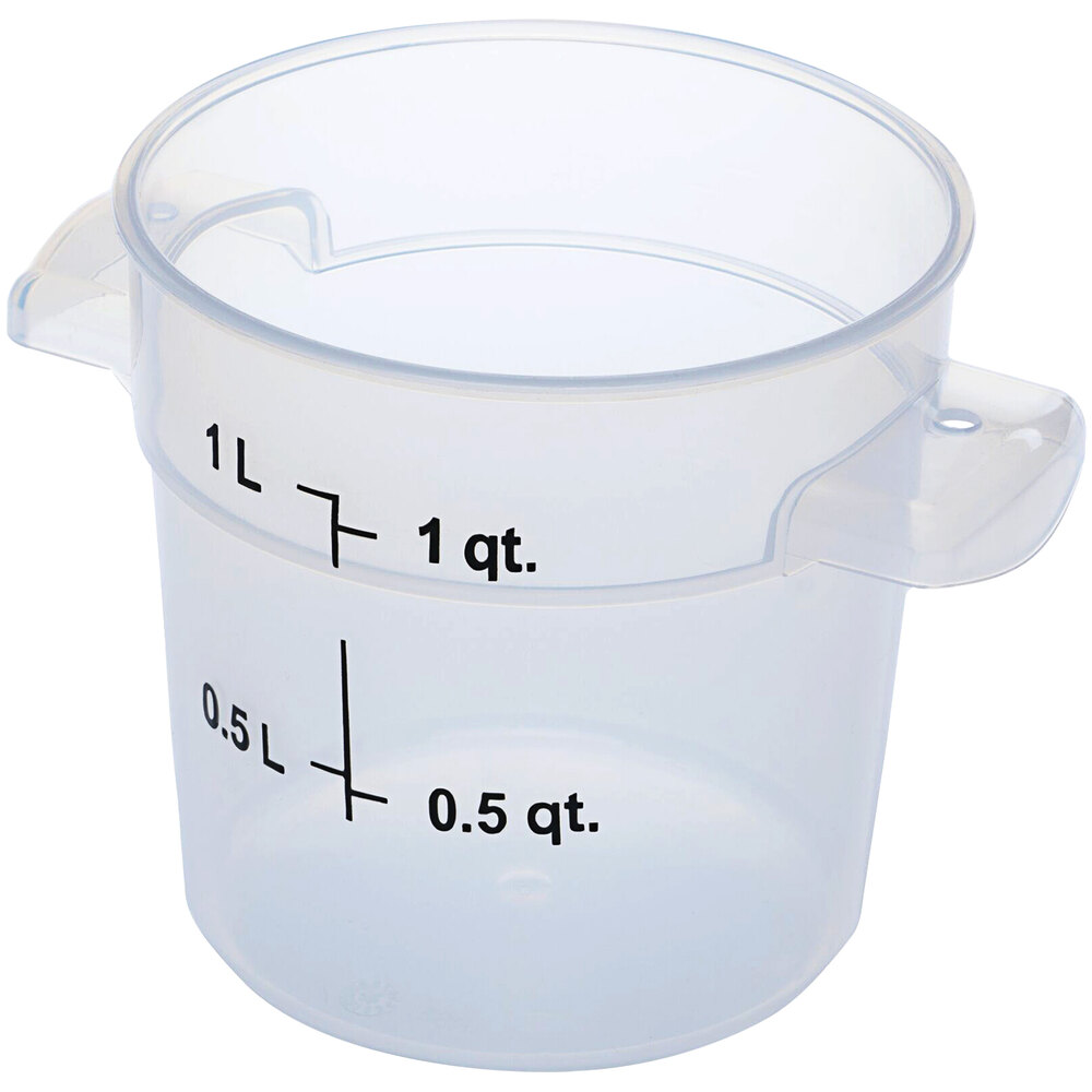 Carlisle 1 Qt. Clear Round Polypropylene Food Storage Container