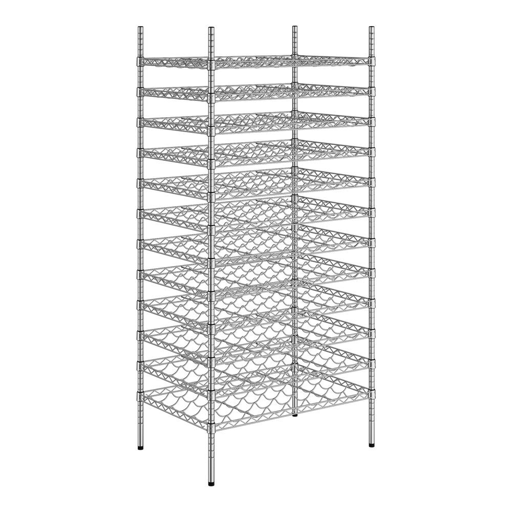 regency-24-x-36-12-shelf-192-bottle-chrome-wire-wine-rack-with-74-posts