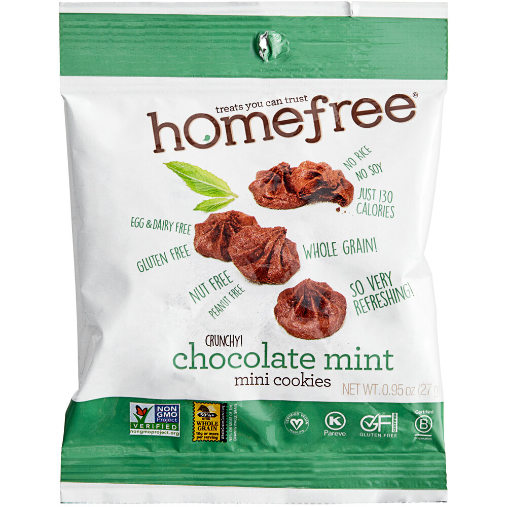 Homefree GlutenFree Mini Chocolate Mint Cookies 0.95 oz. 30/Case