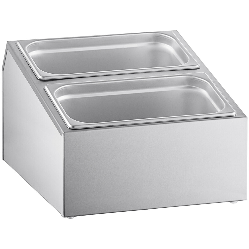 ServSense Small Stainless Steel Hotel Pan Organizer for 1/3 and 1