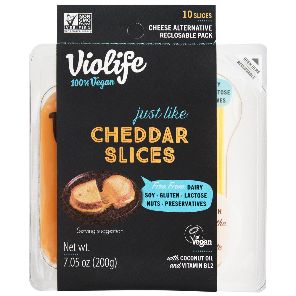 Violife Just Like Cheddar Vegan Cheese Slices 7.05 oz. 8/Case