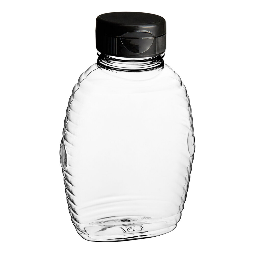 8 oz. (12 oz. Honey Weight) Classic Queenline PET Honey Bottle with