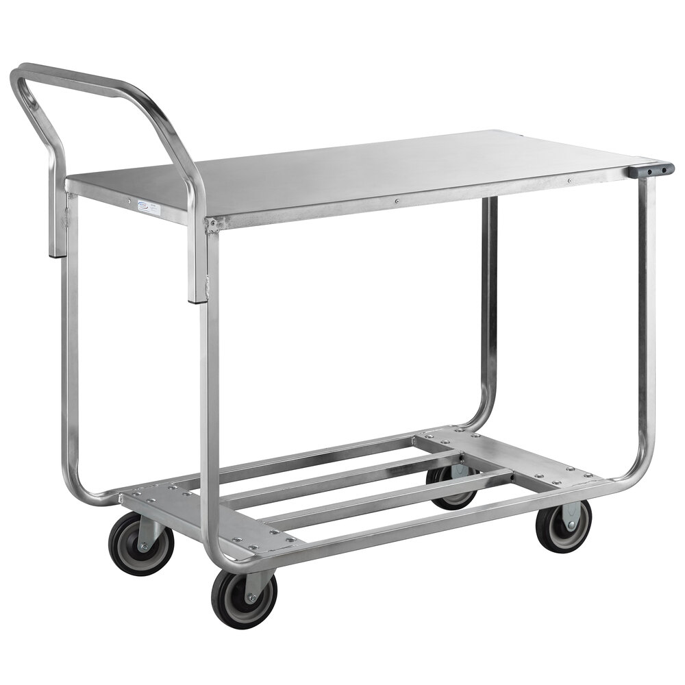 Winholt WX1000KA/BWM Two Shelf Stocking Cart with Bumpers and Handle