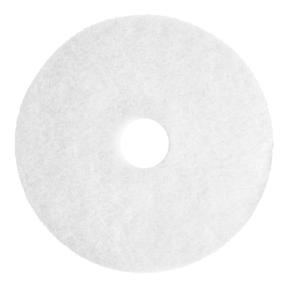 Lavex Basics 17" White Polishing Floor Machine Pad 5/Case