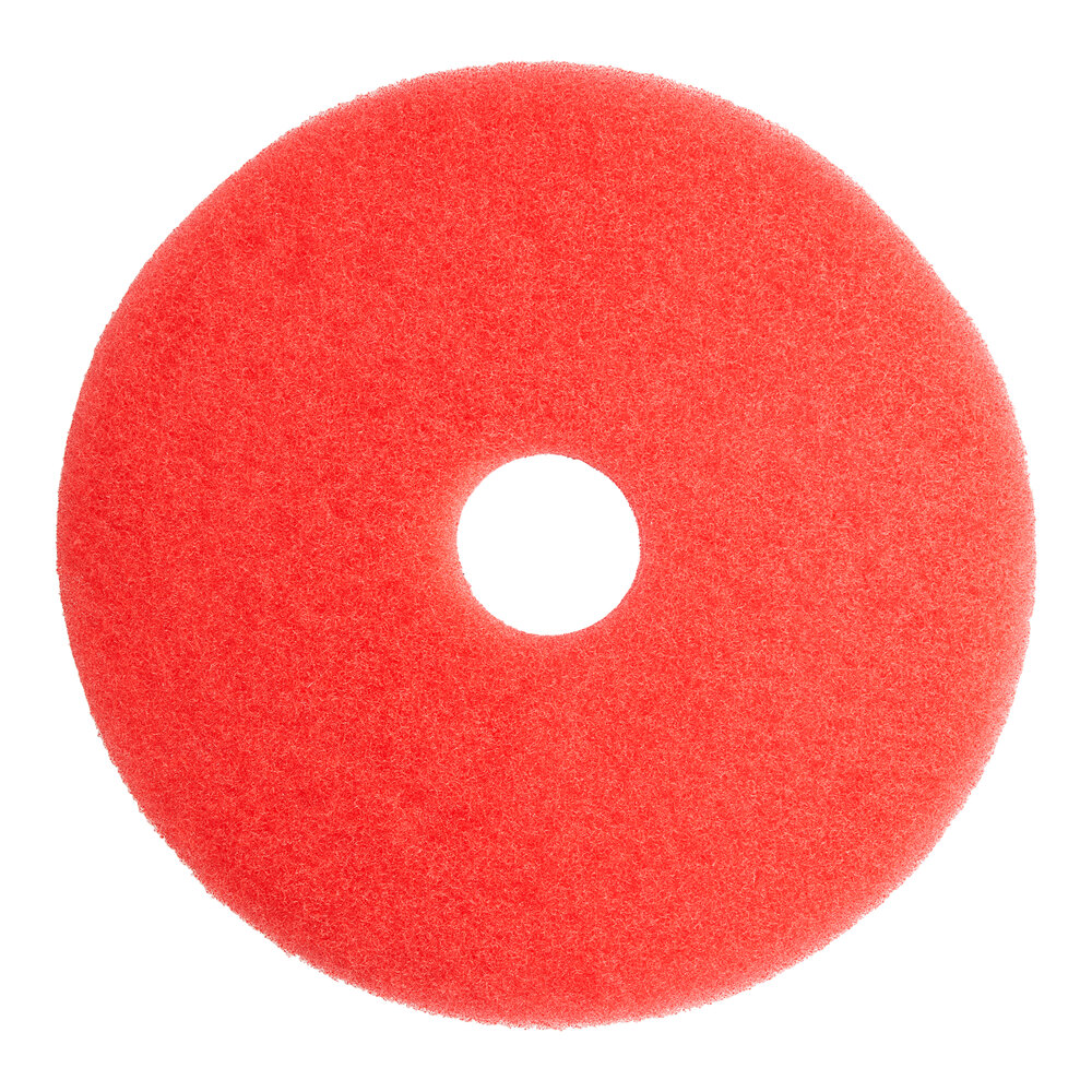Lavex Basics 17" Red Buffing Floor Machine Pad 5/Case