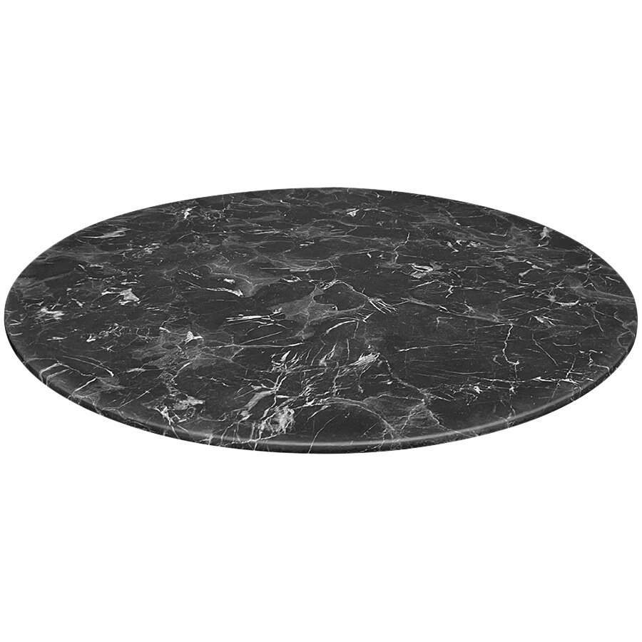Holland Bar Stool EuroSlim 36" Round Black Marble Indoor / Outdoor