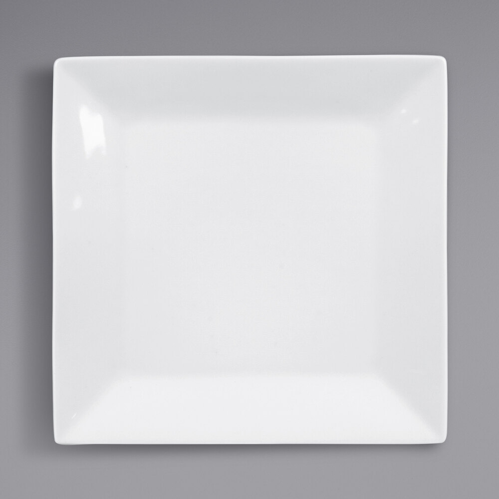 Acopa 10 Bright White Square Porcelain Plate 12/Case 
