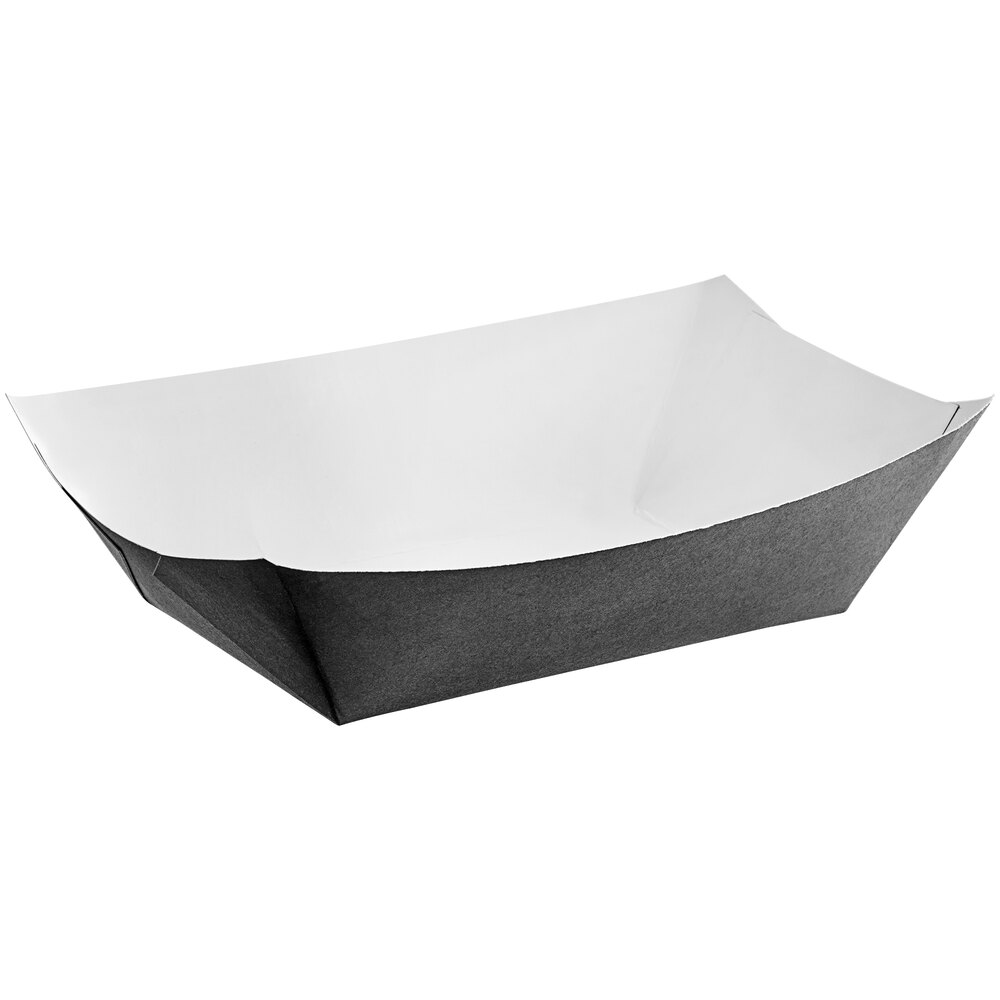 300 3 lb. Solid Black Paper Food Tray 500/Case