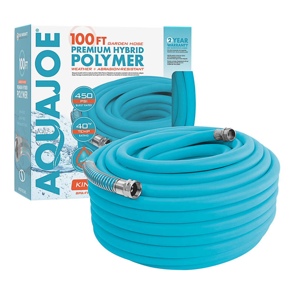 Aqua Joe AJPGH100DWS 100' Hybrid Polymer FLEX KinkFree Hose 5/8"