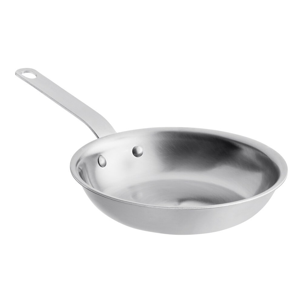 Vollrath Tribute® 8Dia Tri-Ply Stainless Steel Fry Pan with Silicone  Handle - 15 1/8L x 8W x 1 7/8H