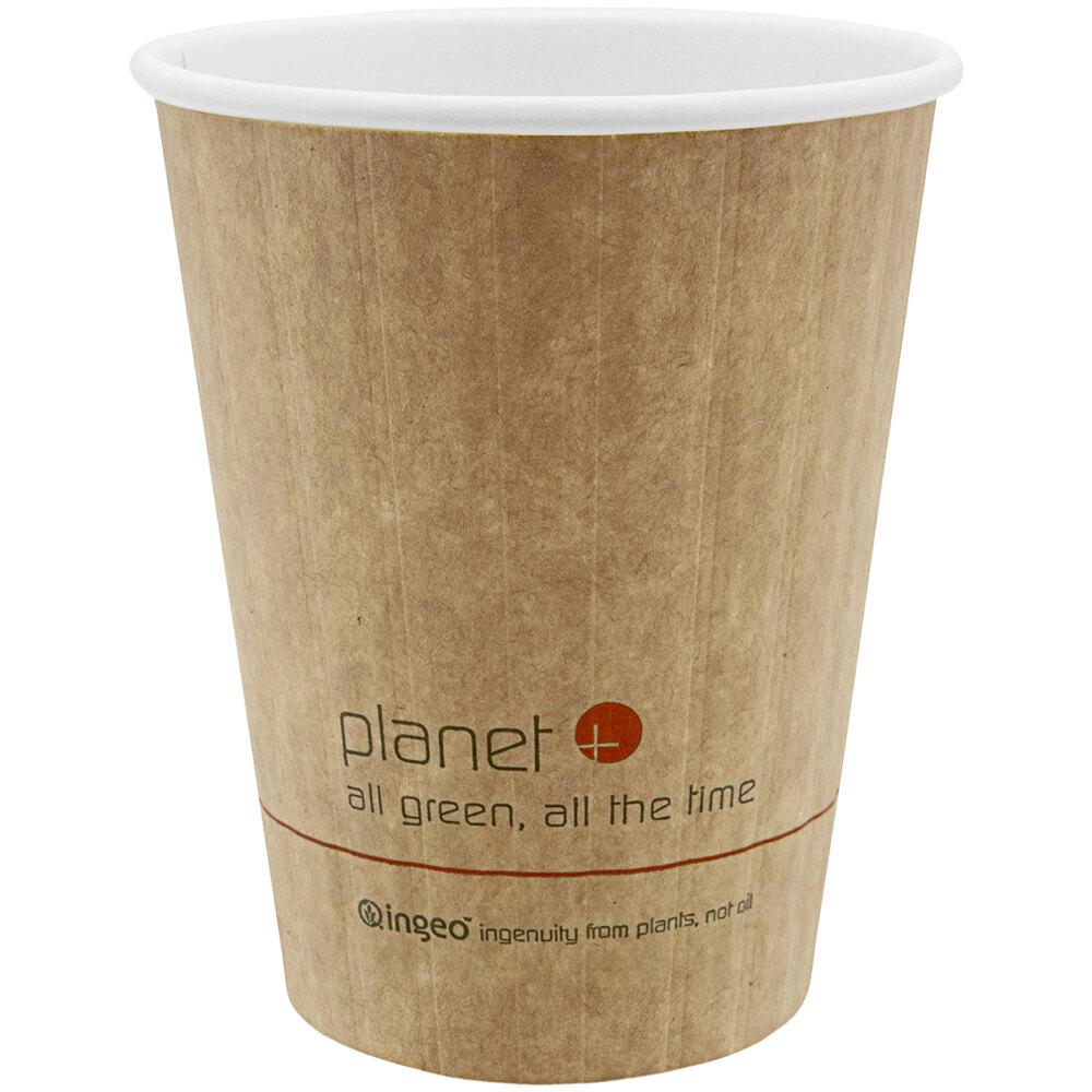 Stalk Market Planet+ 12 oz. PLA-Coated Kraft Compostable Double Wall ...
