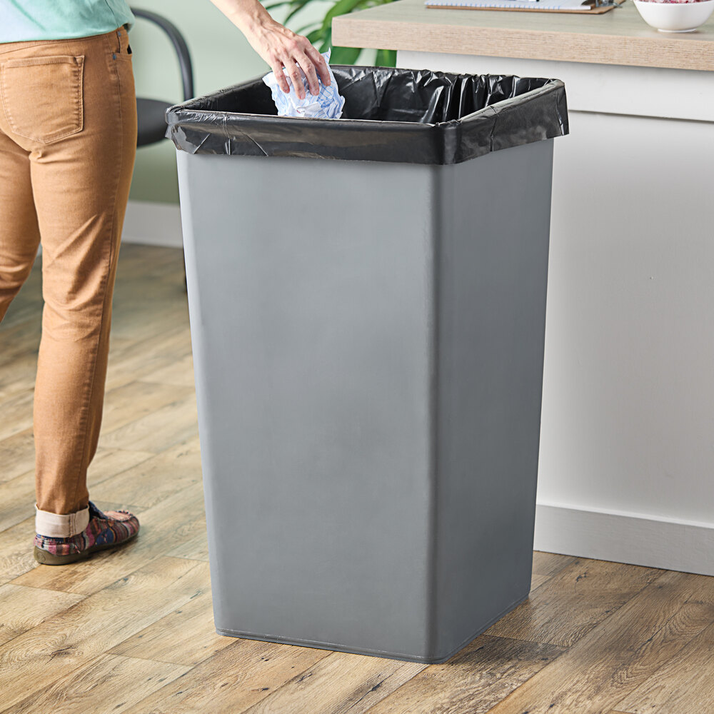 50 Gallon Gray Square Trash Can