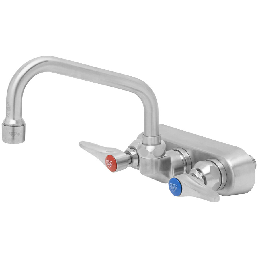 Eversteel by T&S S1115 Stainless Steel Wall Mount Workboard Faucet and 6" Swing Nozzle with 2.2