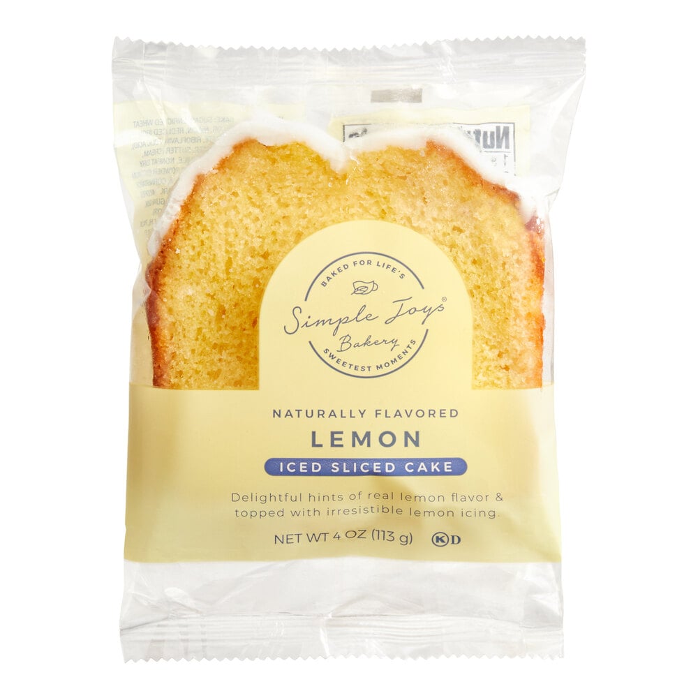Simple Joys Individually Wrapped Iced Lemon Cake Slice 3.5 oz. 20/Case