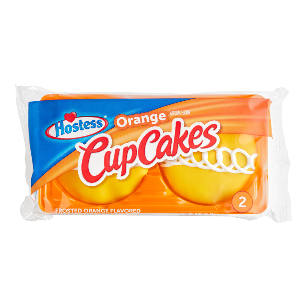 Hostess CupCakes Single Serve Orange Flavored Dessert 2Count 3.38 oz