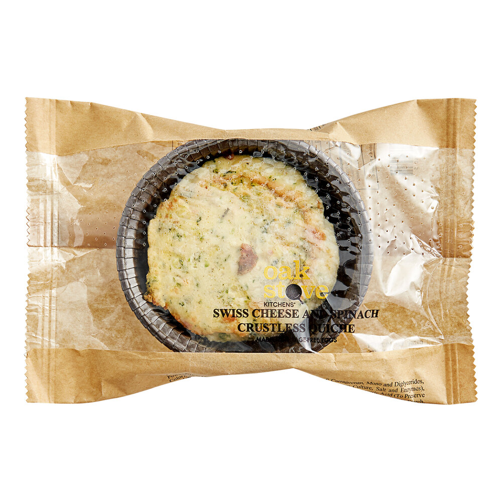 Oak Stove Kitchens Spinach and Cheese Crustless Quiche 3.5 oz. 50/Case