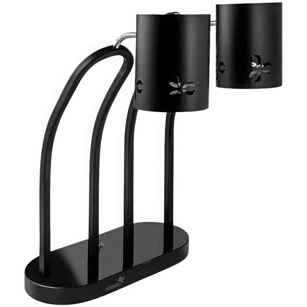 Rosseto HL020 Iris Black Matte Double Arm Heat Lamp - 120V, 250W