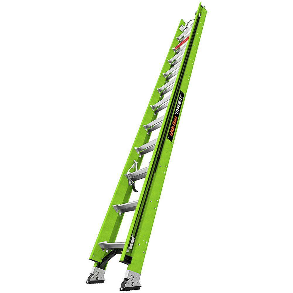 Little Giant HyperLite 24' Type 1A Green Fiberglass Extension Ladder