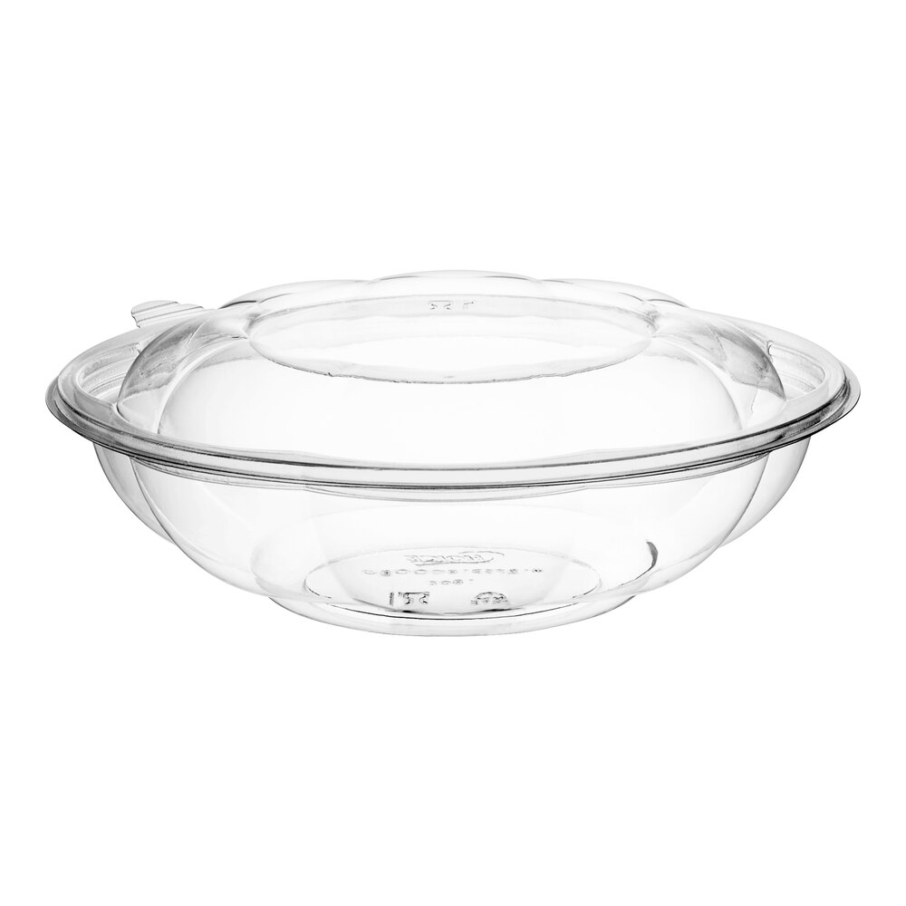 Choice 18 oz. Clear Plastic Salad Bowl with Lid 150/Case